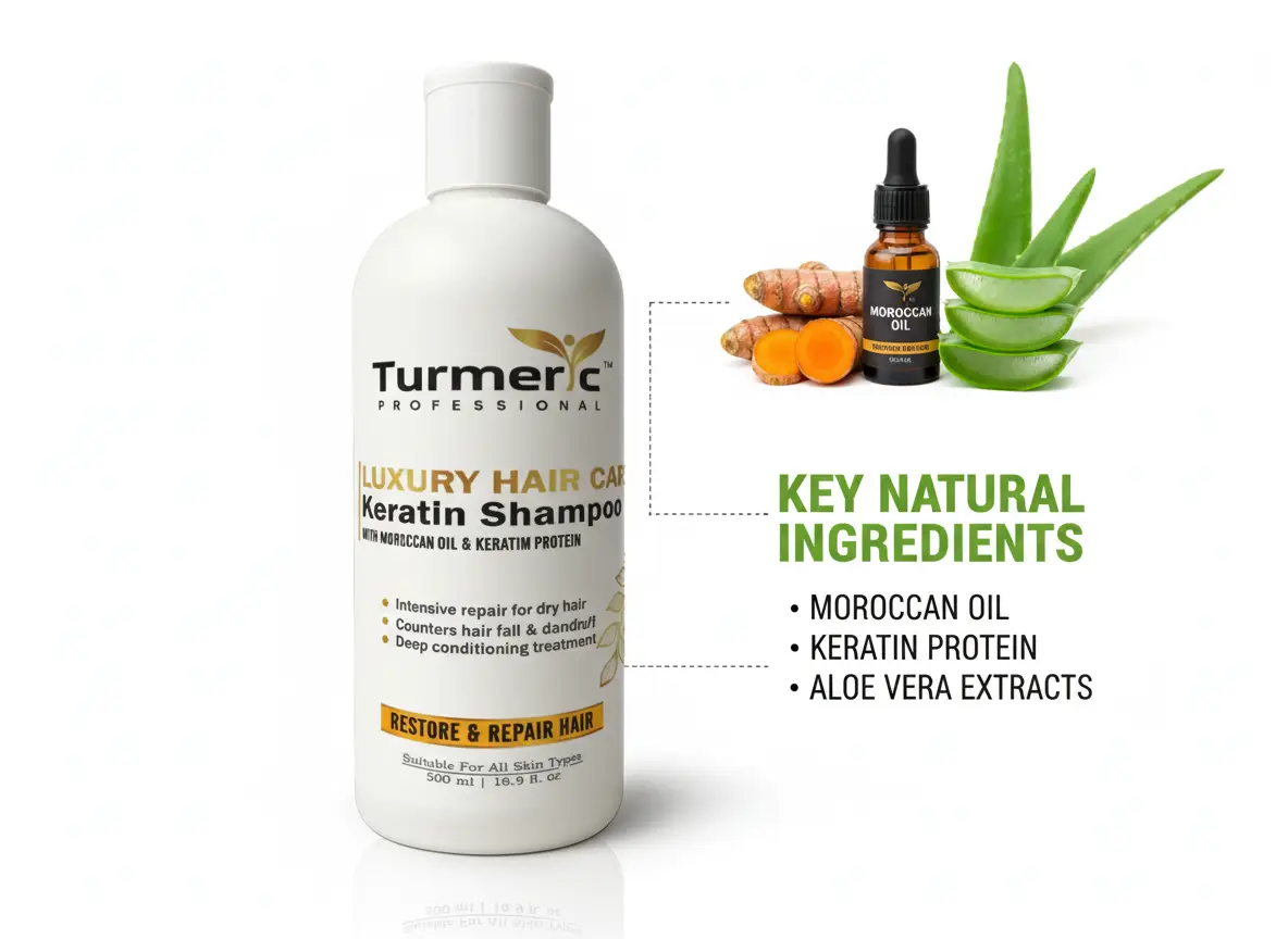 Turmeric Professional Luxury Hair Care Keratin Shampoo 500ml