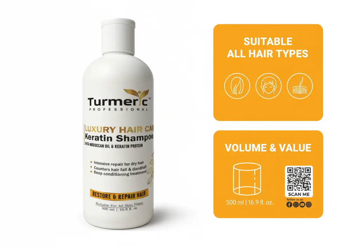 Turmeric Professional Luxury Hair Care Keratin Shampoo 500ml